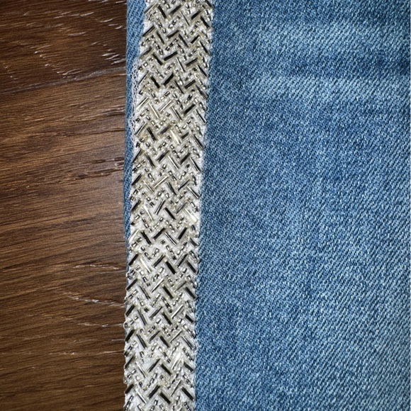 LOFT Beaded Side Stripe Skinny Jeans - Size 28/6 - Picture 4 of 6